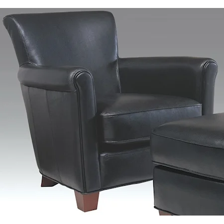 Casual Chair with Rolled Arms and Tapered Feet